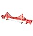 Puzzled Golden Gate Bridge 3D Woodcraft Construction Puzzle Kit, Famous Scenic San Francisco Architecture Model 37 Piece Pre Colored Wooden Puzzles Building Set Famous Site Themed Toy & Games