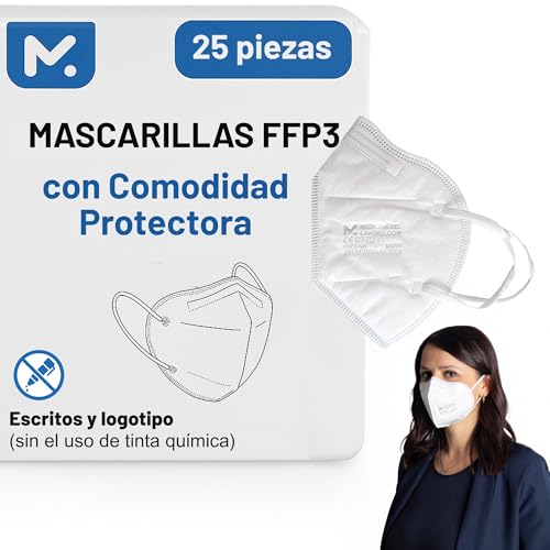 25 Mascarillas Homologadas de Certificación CE, Mascarilla FFP3 con...