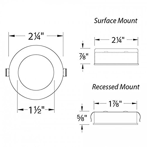 Image of WAC Lighting HR-LED87-BN LED Round Button Lights, 3000K in Brushed Nickel Finish