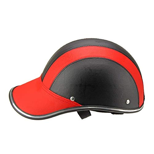 Bruce Dillon Ligero Unisex Casco de equitación de Verano Gorra de béisbol Medio Casco Motocicleta Bicicleta Montar Casco de Ciclismo Rojo