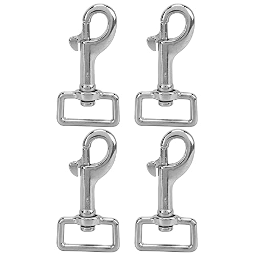 TZOXTLH 4PCS Gancho de presión Anillo cuadrado Hebilla de correa de perro de una sola cabeza Acero inoxidable para cartera Mochila (L80mm)
