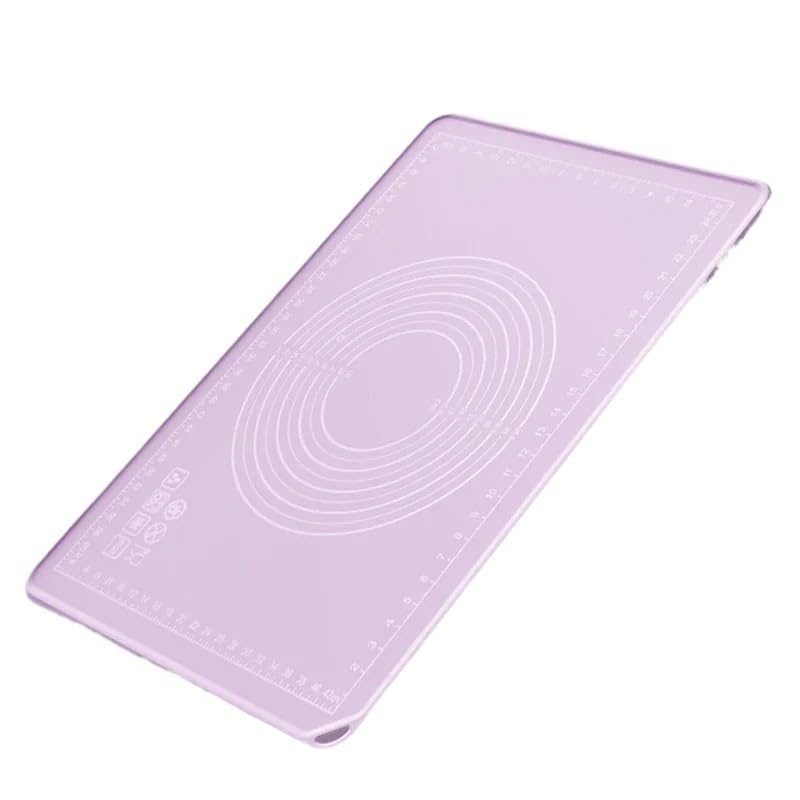 Tapis de cuisson en silicone grand format 60x80cm rose pour étaler les pâtes