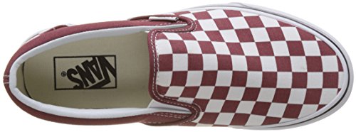 Image of Vans Women's Adults' Classic Slip On Trainers Red ((Checkerboard) Apple Butter /True White Qcj) 6.5 U