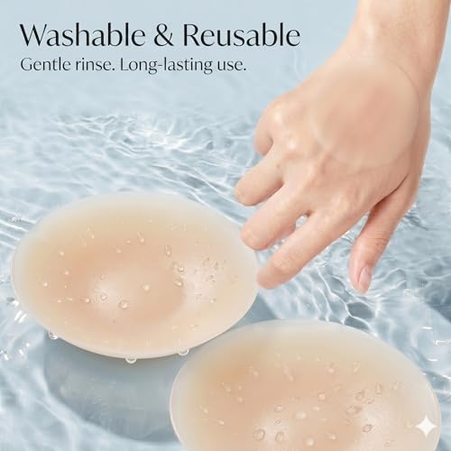Image of 2-Pair Sticky Women's Nipple Covers - Reusable Washable Silicone Pasties