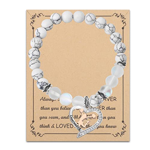 Image of FUSTMW Cheerleader Necklace Bracelet Cheerleading Gift Cheerleader Gift for Her Cheer Gifts Cheerleading Coach Gifts