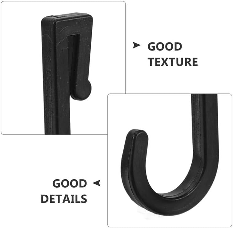 TEHAUX 12pcs J Hooks for Hanging on Wire Shelves - Plastic Small Hooks for Cabinet and Kitchen Utility Organizer Modern Black J-Shaped Towel Holders for Bathroom and Home Storage Accessory image 6