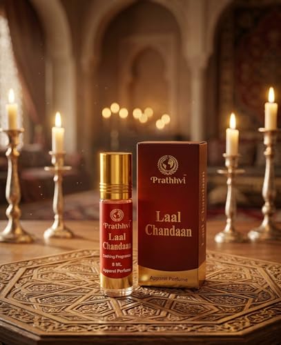Image of Laal Chandaan Attar Roll-On Perfume Oil 8 ml | Alcohol Free | Long Lasting Rich Fragrance | Men & Women | Pocket Size Travel Friendly Roll On | Daily Wear