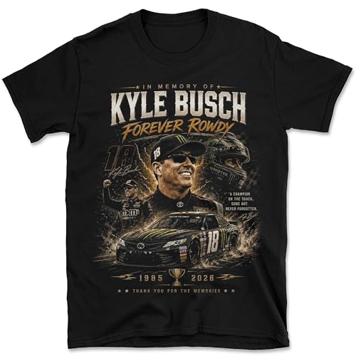 RIGERS FITNESS RIP Kyle Buschs Shirt Legend Racing Memorial Tee Racing Fan T-Shirt Black