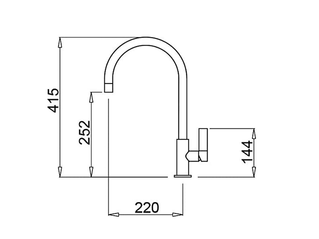 Elleci Volta Miscelatore Monocomando con Canna Girevole, Alluminio 79