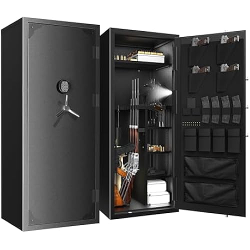 Large Rifle Safe, 20-30 Gun Safe for Rifle and Shotgun/Rifle Pistol Rack