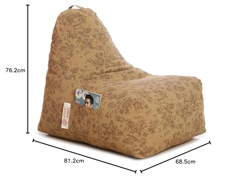 Image of Style Homez Hackey Cotton Canvas Abstract Printed Bean Bag XXL Size Filled with Beans Fillers