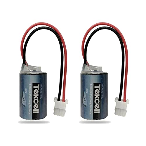 YICUAA(2個入り) SB-AA02 1200mAh 3.6V 1/2AA K3P-07ASV LS14250 PLC バッテリー用(白いプラグ)