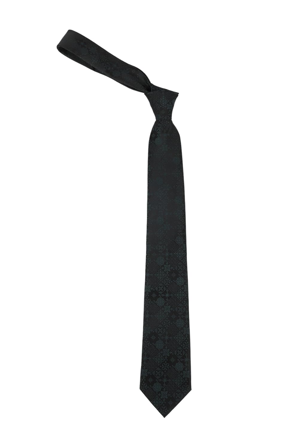 Men Black Embroidered Formal Tie-image-23