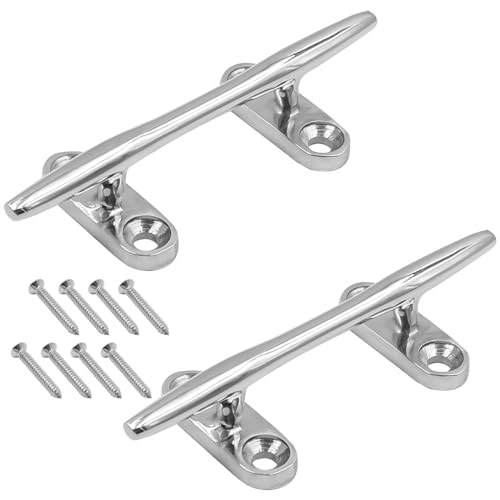 ZONADAH 8 Inch Stainless Steel Marine Boat Cleat 200mm Open Base Dock Rope Cleat with Screws - Image 2