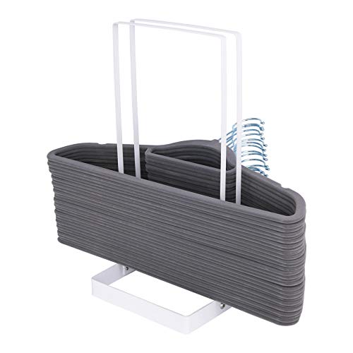 Hanger Storage Organizer, 55 Velvet Clothes Hanger Holder, Hanger Stacker Rack for Laundry Closet, Hanger Caddy Stand for Adult or Child Clothes Hangers White