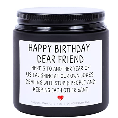 Happy Birthday Gifts for Women Men, Funny Friendship Gifts for Best Friend Coworker Classmate Bestie, Lavender Scented Candles