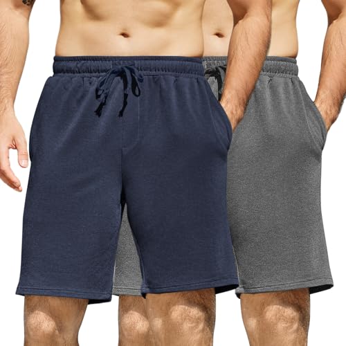 COOFANDY Men's Sweat Shorts 2 Pack Athletic Workout Shorts 8