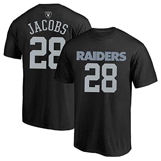 NFL Youth 8-20 Team Color Polyester Performance Mainliner Player Name and Number Jersey T-Shirt (Medium 10/12, Josh Jacobs Las Vegas Raiders Black Home)