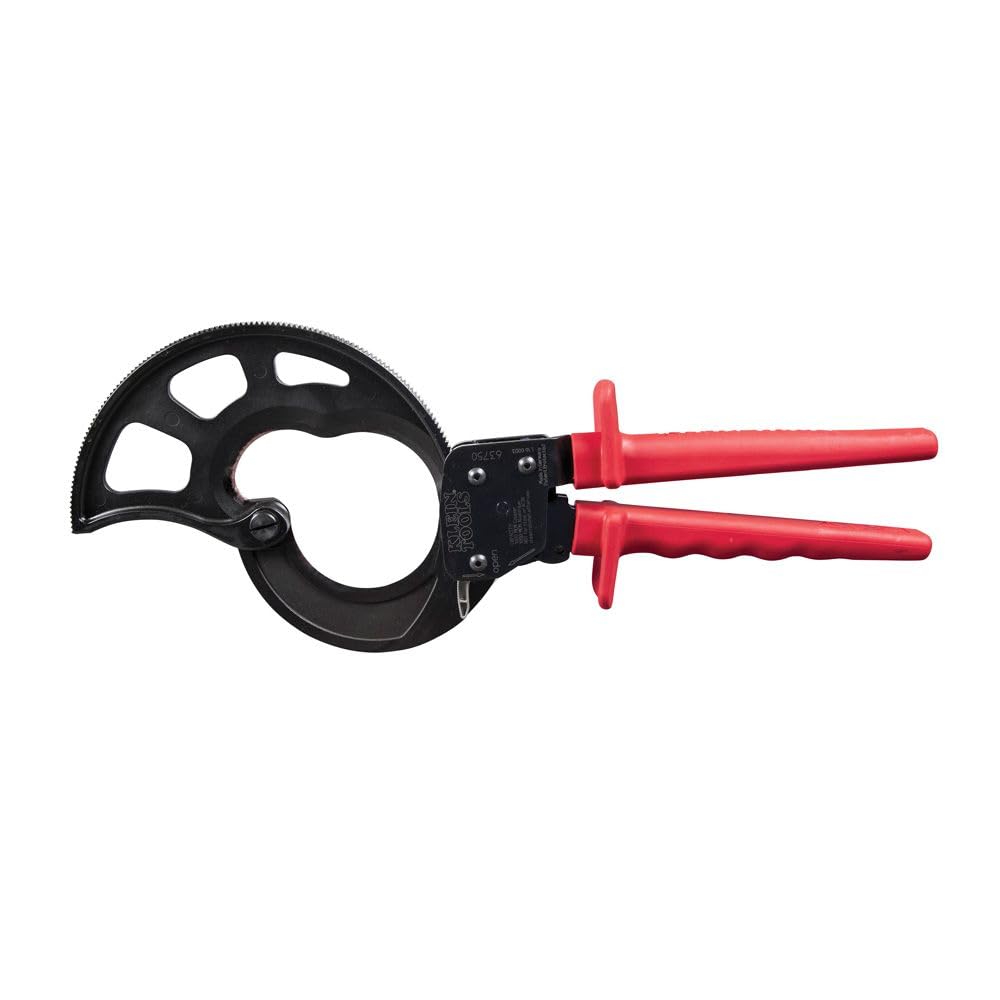Klein Tools 63750 Ratcheting Cable Cutter, Cuts Up to 1000 MCM, Ideal for Cable Prep