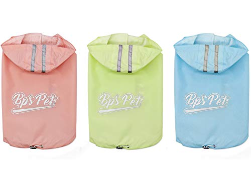 BPSu00ae wasserdichte Regenjacken für Haustiere, Hunde, mit Kapuze, für kleine, mittelgroße und große Hunde, 100 % Polyester 20cm Grüne Süßigkeit