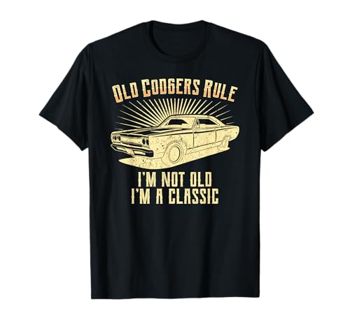 Old Codgers Rule-Classic Muscle Car Garage Camiseta