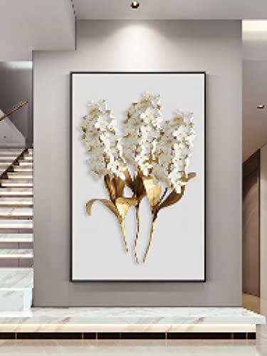 Plante mur art triptyque beige et doré pour illuminer un mur vide - 4