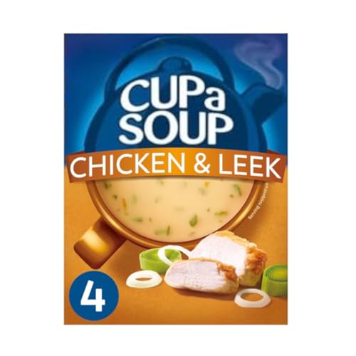 Cuppa Soup Variety Bundle - 4 Delicious Flavours - with Batchelors Cup a Soup Beef & Tomato, Chicken & Leek, Broccoli & Cauliflower, and Mushroom - 16 Sachets in Total - Ready in Minutes