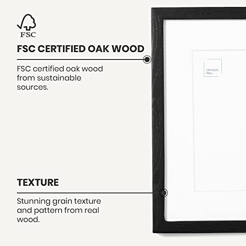 Set Of 2, (8.5 X 11 In | 22X28 Cm) Black Solid Oak Wood Picture Frame Poster Frame Wall And Tabletop Photo Frame #TOP2
