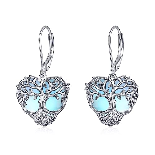 Boucles d'oreilles arbre de vie en argent pour femme YFN
