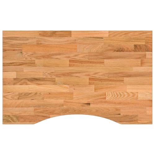 vidaXL Dessus de bureau marron clair bois chêne massif rectangulaire, plan de travail de cuisine, plan de travail de remplacement de cuisine, dessus de bureau...
