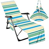 Brand-gangdiude Toallas tumbonas con Bolsillos y Bolsa Funda para Tumbona de Piscina Toalla Playa de Microfibra de Secado rápido Funda para Hamaca