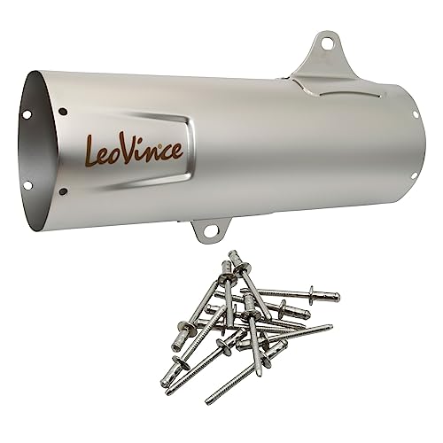 Funda para silenciador LeoVince de acero inoxidable de 370 mm para escape derecho