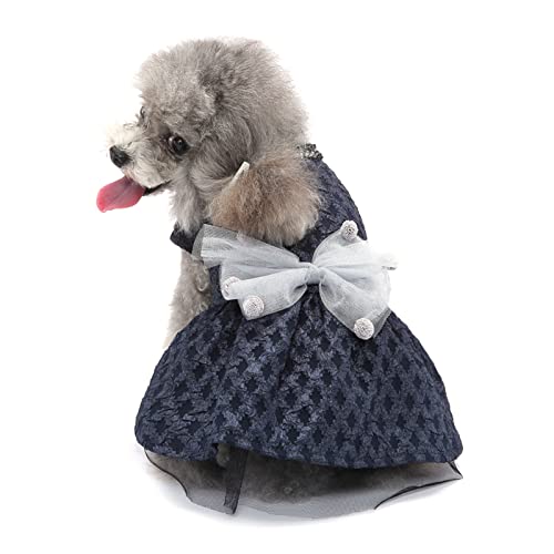 Luwsldirr Puppy Dress Summer Kitty Clothes Dog Outfits Elegant Comfortable Navy Blue S #TOP3
