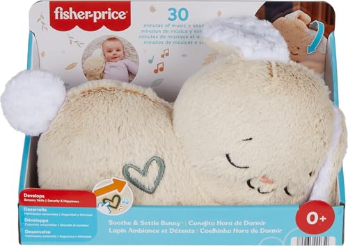 Image of Fisher-Price Bedtime Bunny Plush Toy for Babies Helps Relax and Soothe Baby with Rhythmic Movements, Lights and Music, Toy Gift for Newborns, HXG97