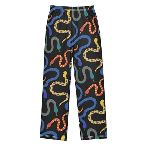Boys' Pants Colorful Snake Animal Black Pattern Long Bottoms Jogger Pants Elastic Waist Trousers with Pockets S-XL