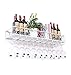 FBBSZSD Stojaki na wino wiszący uchwyt na kieliszek do wina metal vintage półka na butelkę wina rustykalny montowany na ścianie uchwyt na wino chłodziarka ścienny organizer stojak (kolor: Biały, rozmiar: 100 × 25 cm