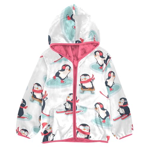 OTVEE Winter Animals Cute Penguins Kids Hoodie Jacket Fall Spring Full Zip Warm Outwear Coat