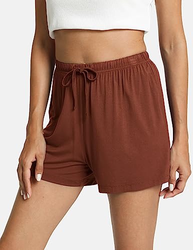 Image of GYS Women's Bamboo Viscose Cooling High Waisted Pajama Shorts | Moisture wicking, Breathable, Tagless, Soft stretch, Elastic waist with drawstring, for hot flashes & summer sleep