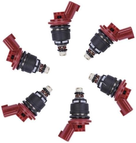 6pcs Engine Fuel Injectors Kits Compatible with NISSAN 300ZX JECS 3.0L INFINITI Vehicles, Fit for Set of 6 Fuel Injector with Nozzle Replace OE 16600-10Y00, 1660096E01, 1660053J00