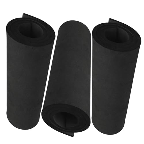 Image of 3-Pack 6mm Thick Black Eva Foam Sheets roll, 13.9 inch x 49 inch Premium eva Craft Foam for Halloween Cosplay Costume by MEARCOOH
