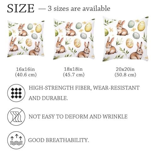 Housse de coussin lapin de Pâques velours haut de gamme double face