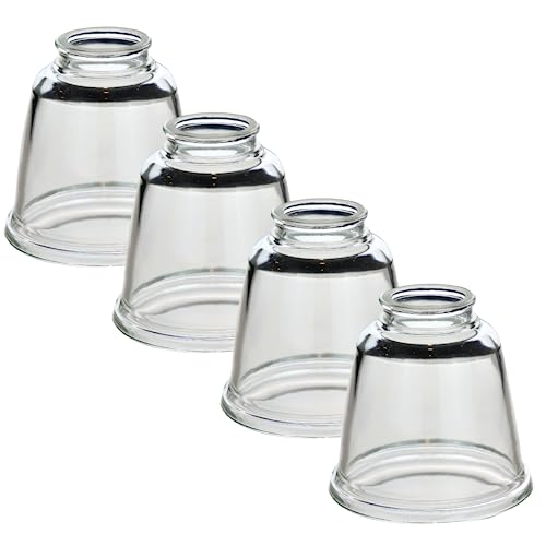 Image of LIGHTACCENTS Clear Glass Ceiling Fan Light Covers - Replacement Lamp Shades for Ceiling Fixtures - Fan Light Globes for LED or Incandescent Bulbs - 4-Pack Clear Dome Set