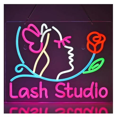 Enseigne néon Lash Studio lampe néon rose pour mur