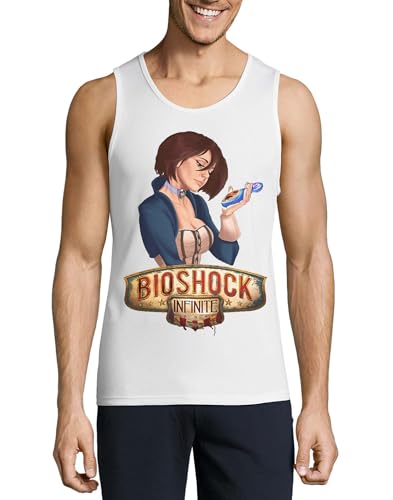 Camiseta sin mangas Cute Sad Girl Art solución al calor con algodón blanco para hombre