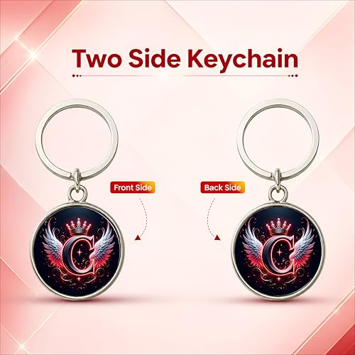 Image of magical gifts MG | Premium Alphabet & Initial Metal Keychain for Bags & Keys | Double-Sided | Personalized Initial Charm Keyring | Heavy-Duty Metal | Perfect for Gifting & Daily Use