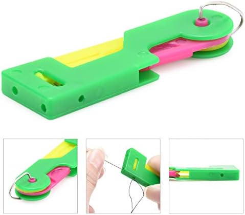 Yicare needle threaders 10PCS Automatic Needle Threading Device Hand Self Thread Guide Plastic Sewing Needle Device Easy to Use and Carry Random Color