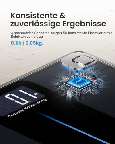 RENPHO Personenwaage Digital Testsieger 2026, Personenwaage bis 250 kg – Ansicht 2
