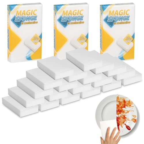 Magic Sponge Eraser 20 Pcs Melamine Foam Cleaner 2X Stronger Cleaning Power Multi-Functional Kitchen Dish Sponges for Kitchens Bathrooms Walls Shoes