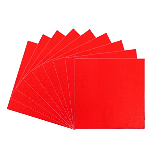 YAAVAAW Red Napkins Disposable 33cm 20Pcs 2 Ply Solid Colour Party Paper Napkins Red Beverage Luncheon Serviettes Napkin Dinner Cocktail Bar Napkin for Kids Adult Birthday BBQ Picnic Christmas Party