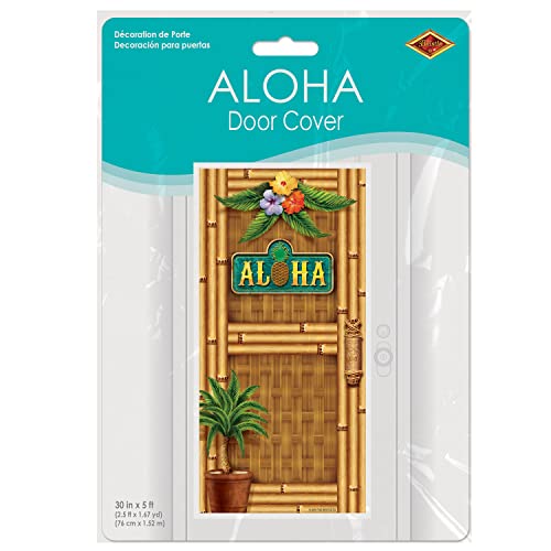 Beistle Plastic Aloha Door Cover For Luau And Beach Parties, 30" X 5', Multicolor, 1 Pkg #TOP4